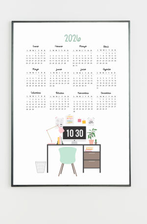 Pack x 3 calendarios imprimibles A4, 2026