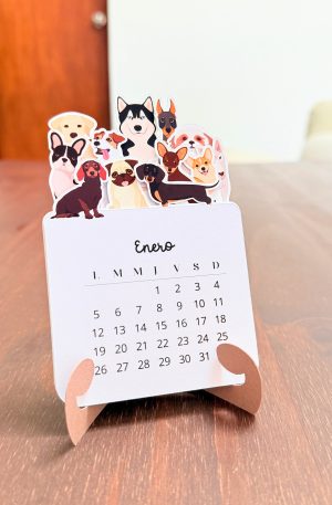 Pack x 2 calendarios 2026 de escritorio diseño gatitos y perritos