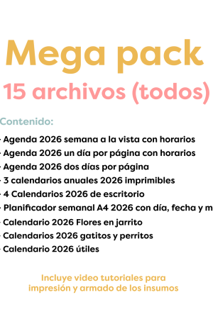 Mega Pack de 15 archivos imprimibles 2026 (colección completa)