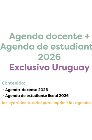 Pack de agenda docente + agenda de estudiante 2026