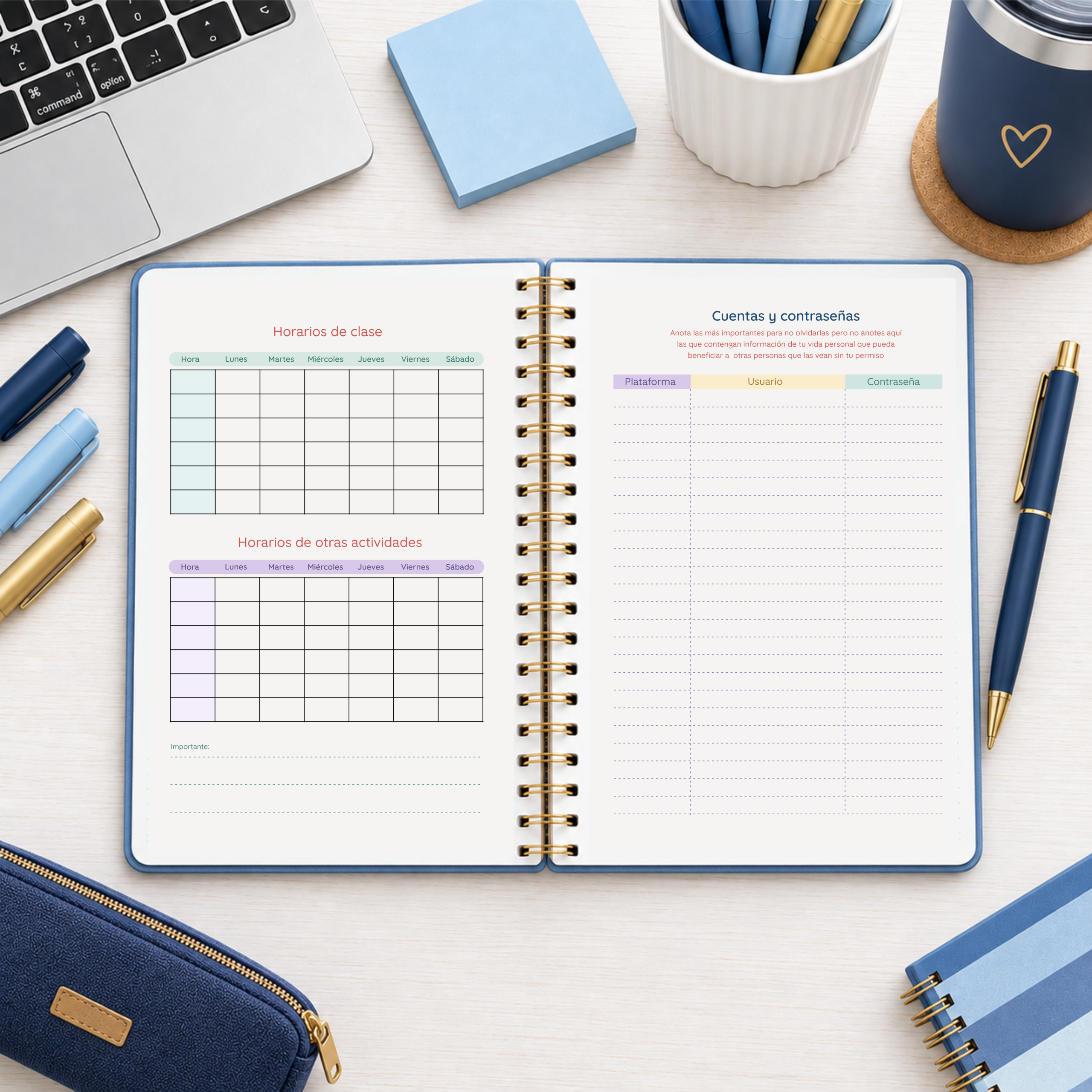 Agenda de estudiante de secundaria 2027 - Azul - Imagen 5