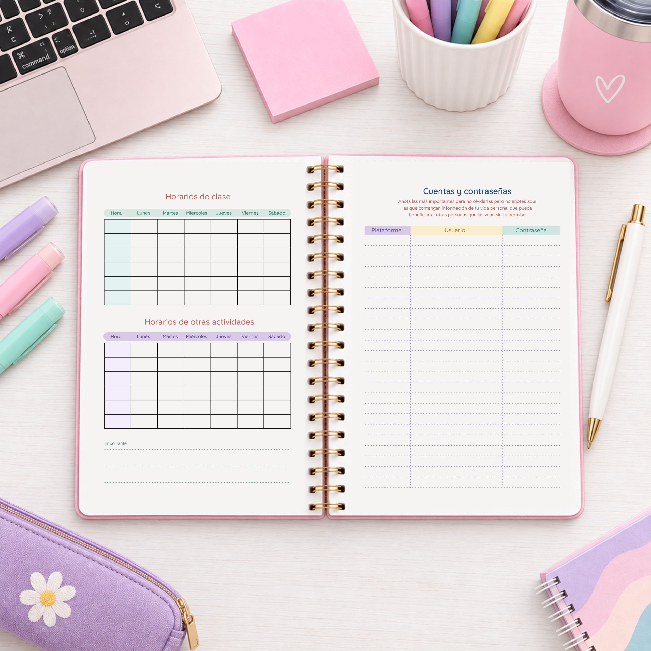Agenda de estudiante de secunadria 2027 - Colorful - Imagen 5