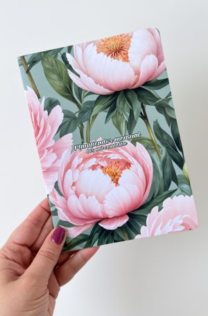 Planificador mensual 2027 para engrampar o coser, diseño neutro + diseño floral