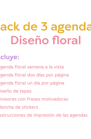 Pack de 3 agendas florales 2027