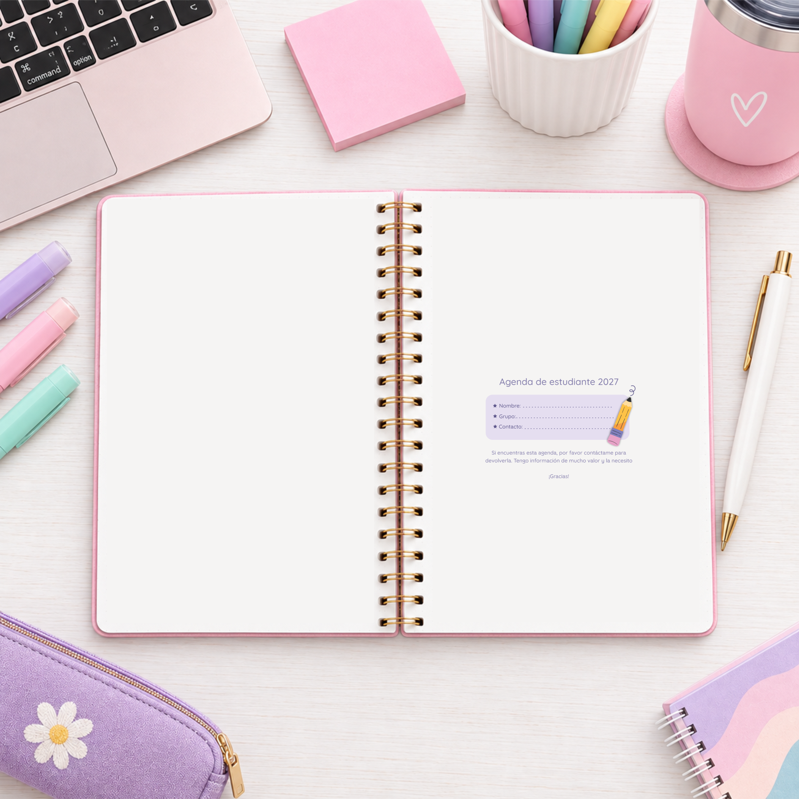 Agenda de estudiante de secunadria 2027 - Colorful - Imagen 3