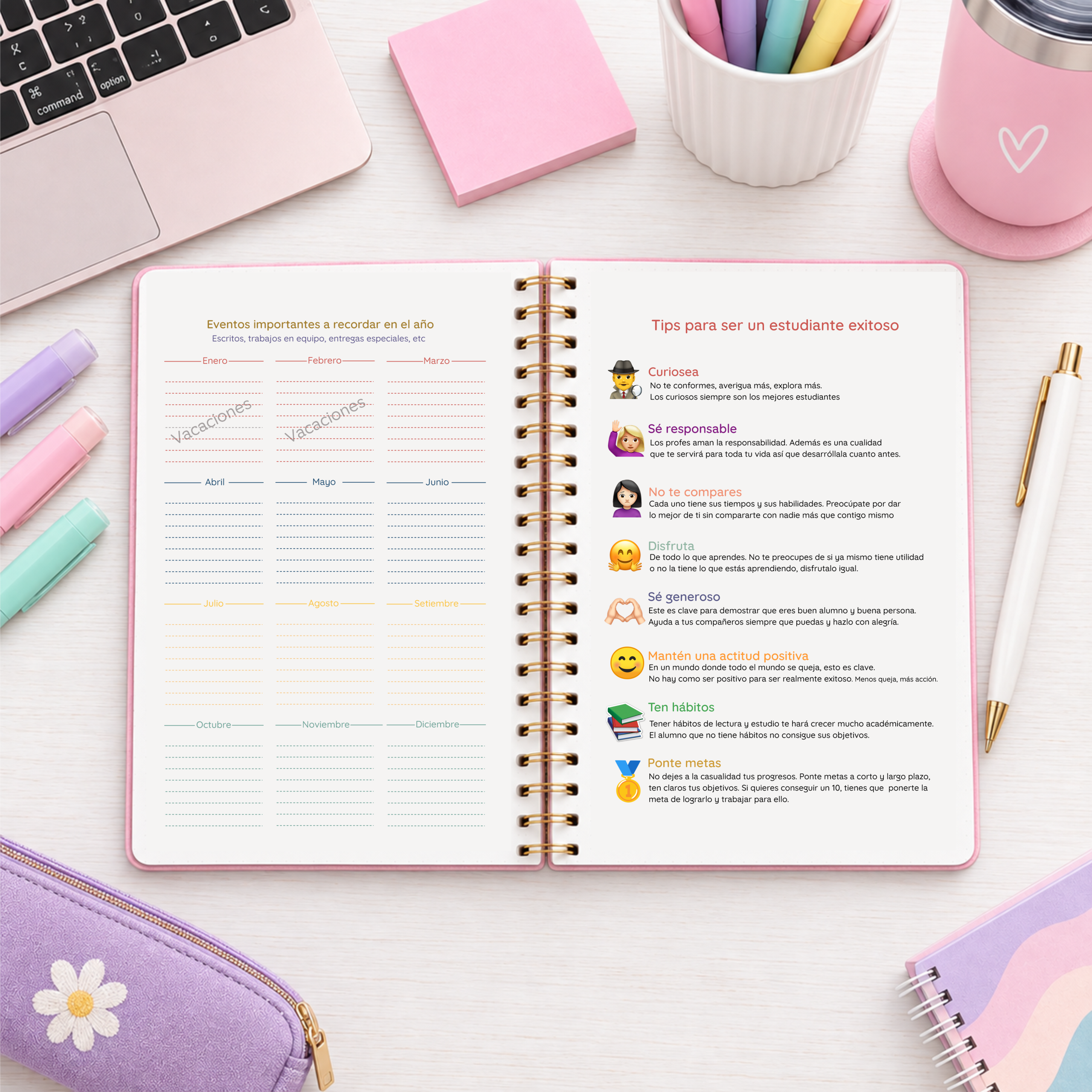 Agenda de estudiante de secunadria 2027 - Colorful - Imagen 7